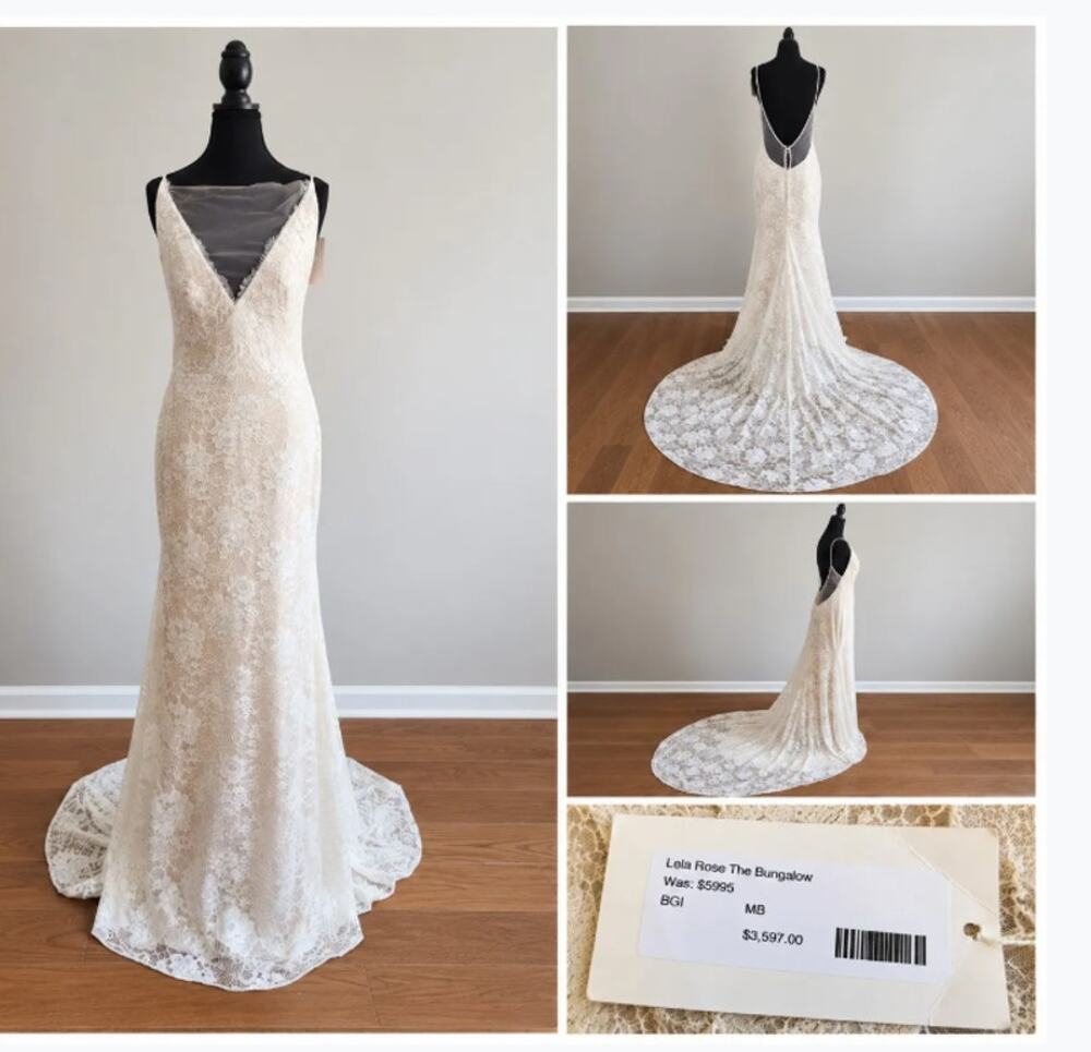 NWT Lela Rose Bungalow Ivory Soft Lace Wedding Dress Sz 10